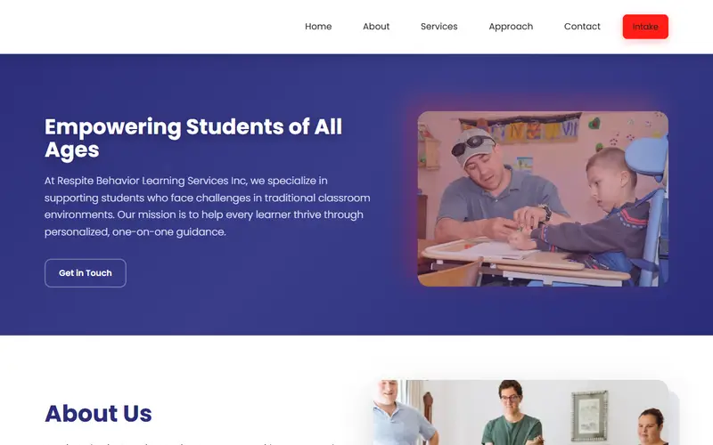 Respite Behavior Learning website screenshot